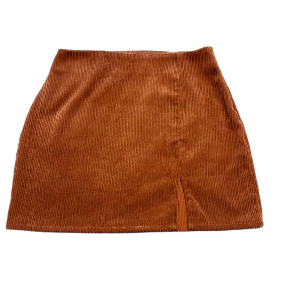 Altar'd State Dresses & Skirts - Altar-d-state Women's Size Medium Rust Brown Corduroy Front Slit Mini Skirt EUC